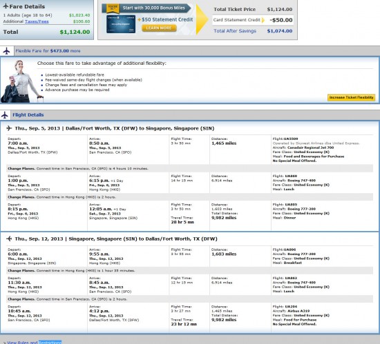 Airfare Deal United Dallas Singapore 1 124 Airfare Deal United Dallas Singapore 1 124