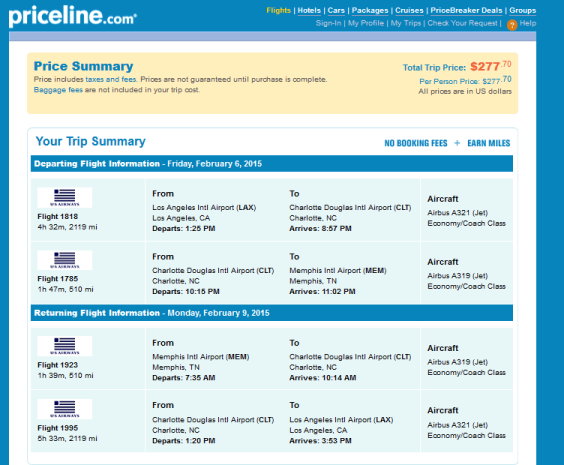 US Airways - $278: Los Angeles - Memphis, Tennessee (and ...