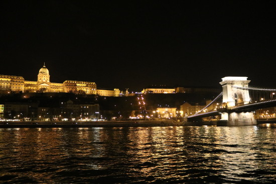 Castle and Chain Bridge by Night, Budapest, Hungary - Photo: (c) 2016 -Jonathan of Two if by Air