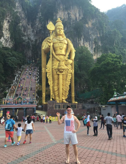 In front of the Batu Caves, Kuala Lumpur, Malaysia - Photo: (c) 2016 - Dave Boerner