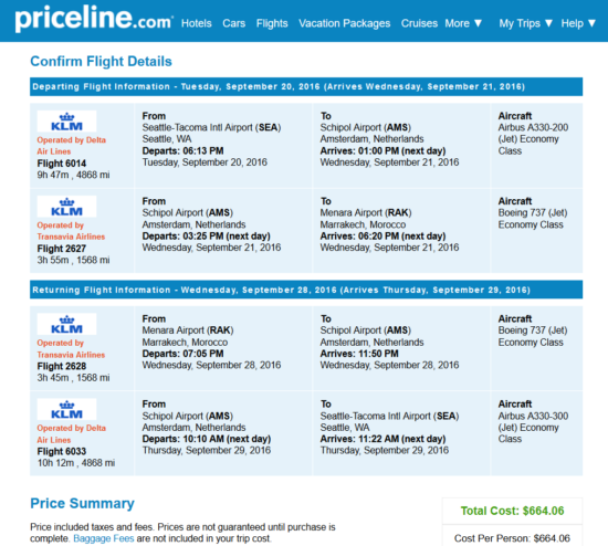 Seattle - Marrakech for $665