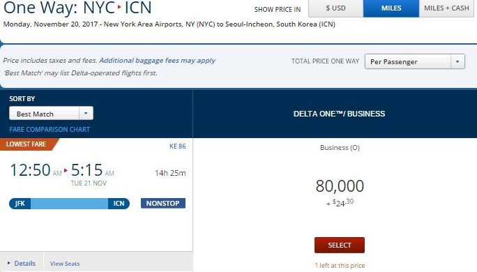 Delta Skymiles Chart 2016