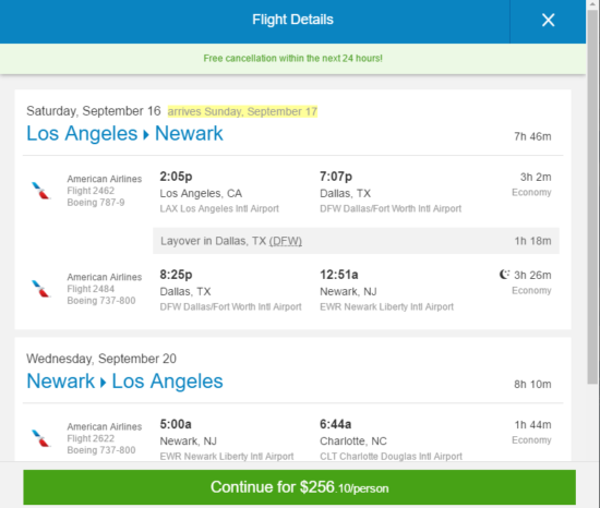 flights to new jersey from lax