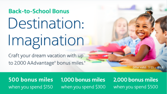 Earn Bonus Miles with American, Delta, United and Southwest with Back to School Shopping.