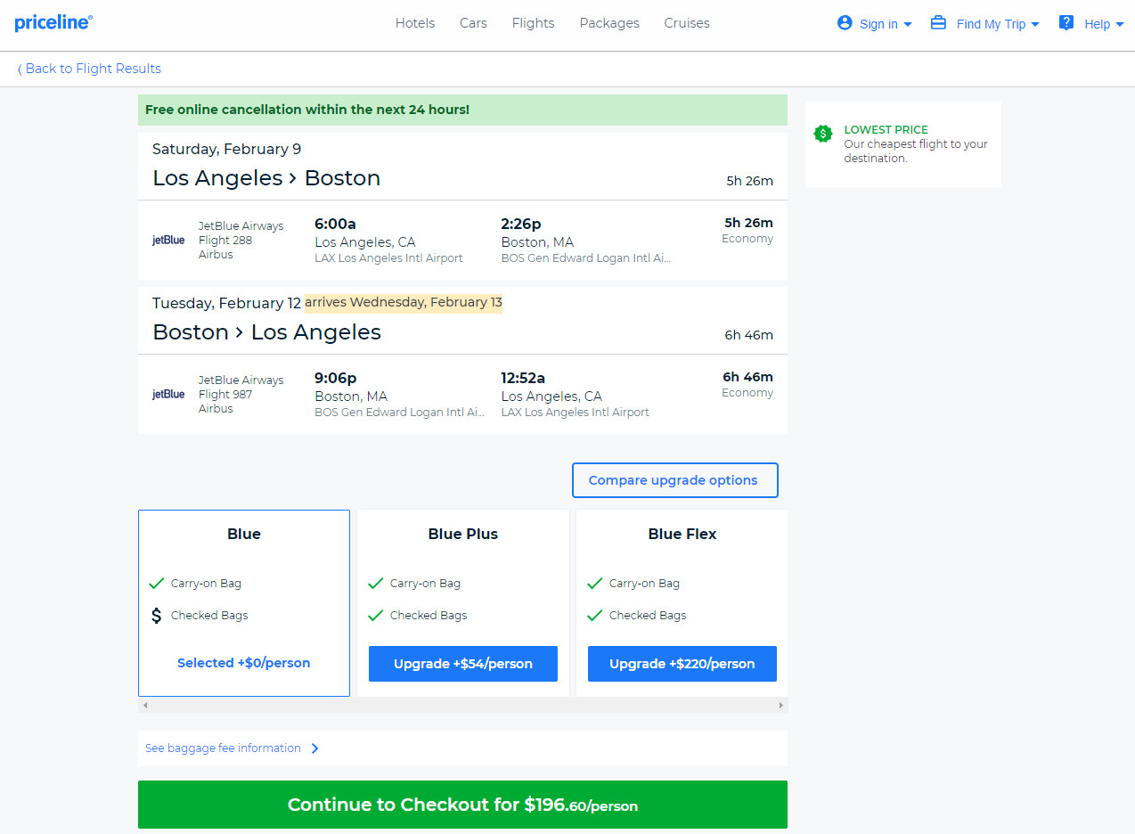 jetBlue – $197: Los Angeles – Boston (and vice versa). Roundtrip