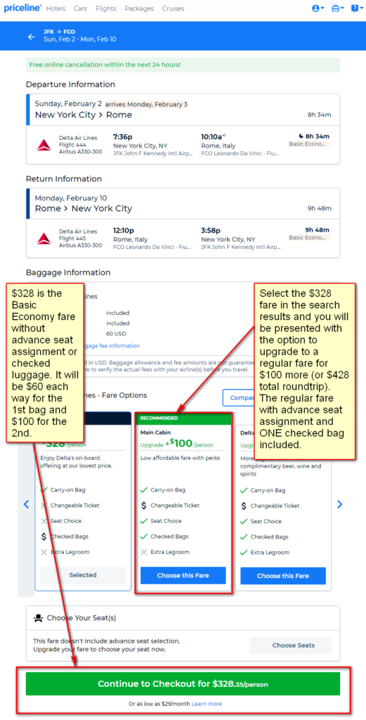 Delta / Alitalia: New York – Rome, Italy. $328 (Basic Economy) / $428 (Regular Economy ...